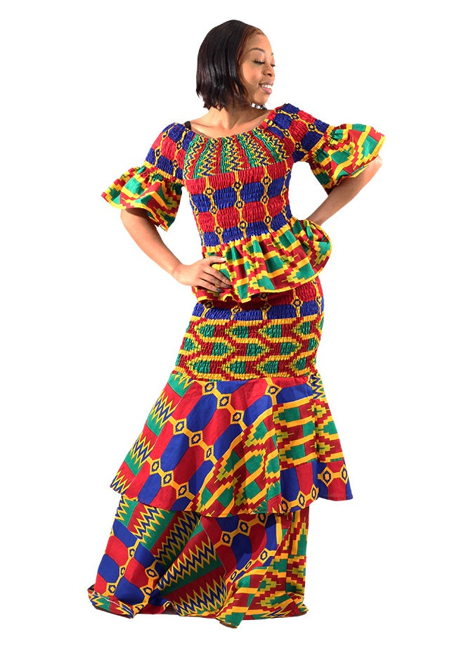 Kente 2-Piece Elastic Skirt Set