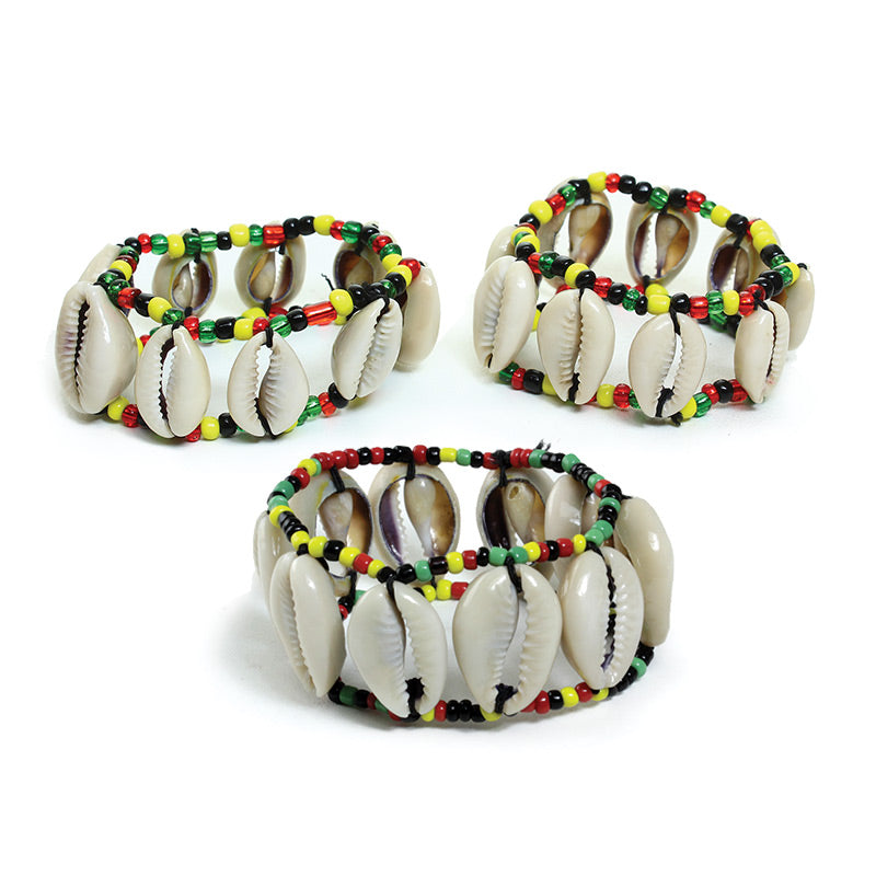 Cowrie Shell Bracelet: Rasta