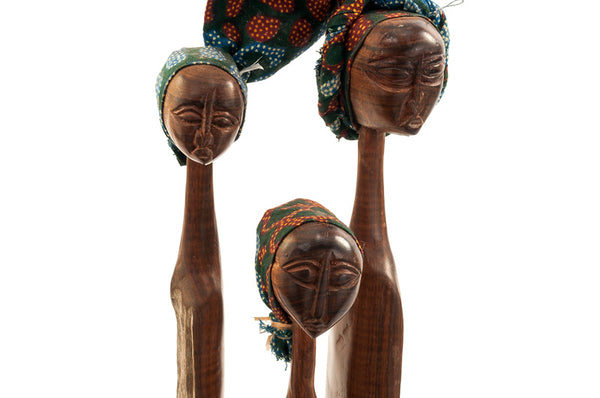 Mozambican Sandalwood Four Sisters Sculpture