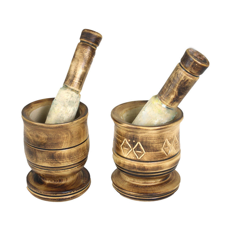 Wooden Mortar & Pestle