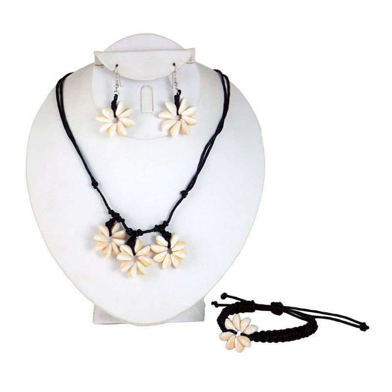 Floral Cowrie Shell Jewelry Set