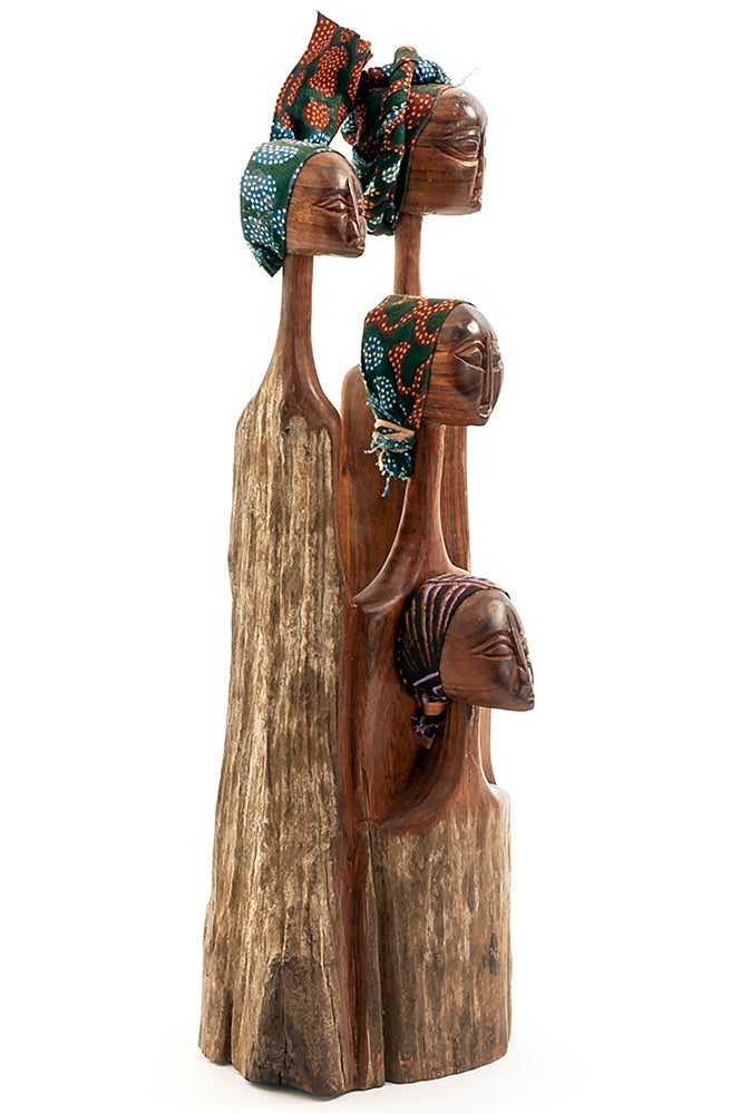 Mozambican Sandalwood Four Sisters Sculpture