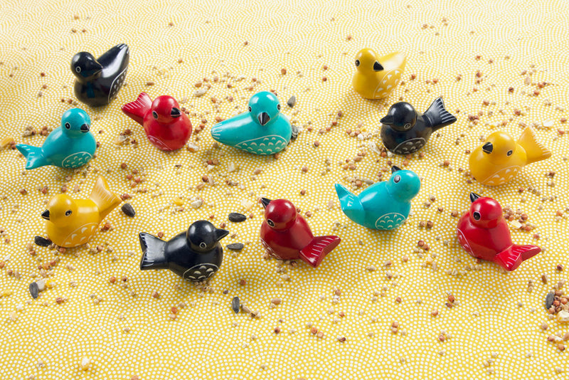 One Dozen Miniature Soapstone Birds