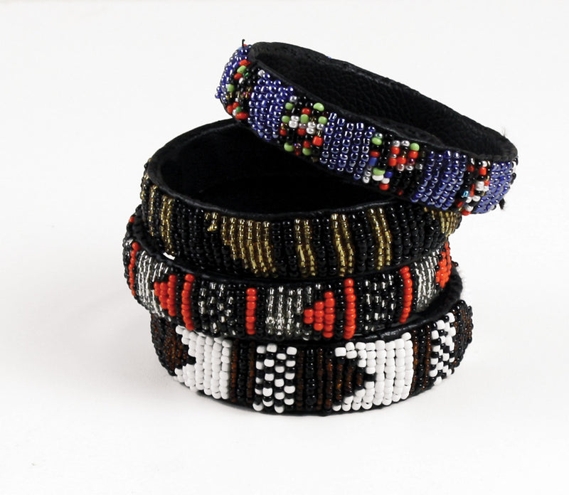 Kenyan Beaded Leather Bracelet