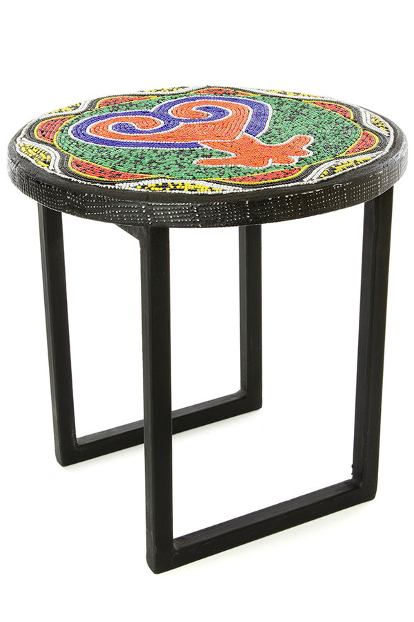 12" Intricately Beaded Sankofa Plant Stand