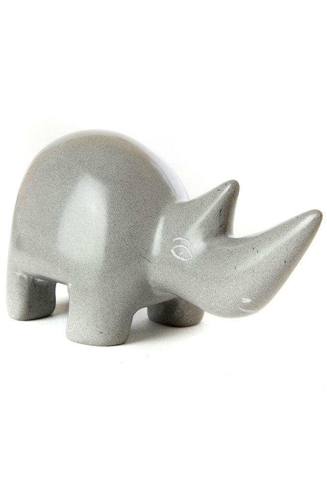 Small Dove Grey Soapstone Rhino