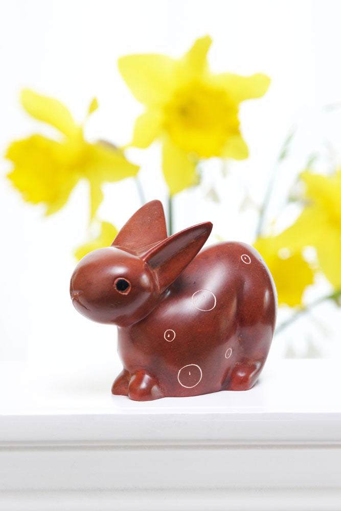 Brown Soapstone Mamma Bunny Rabbit