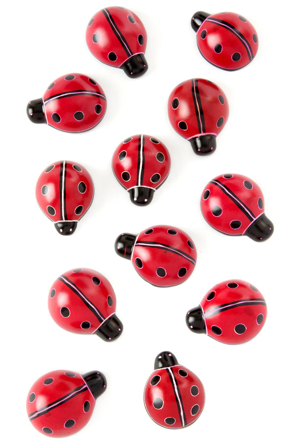 One Dozen Miniature Soapstone Good Luck Lady Bugs