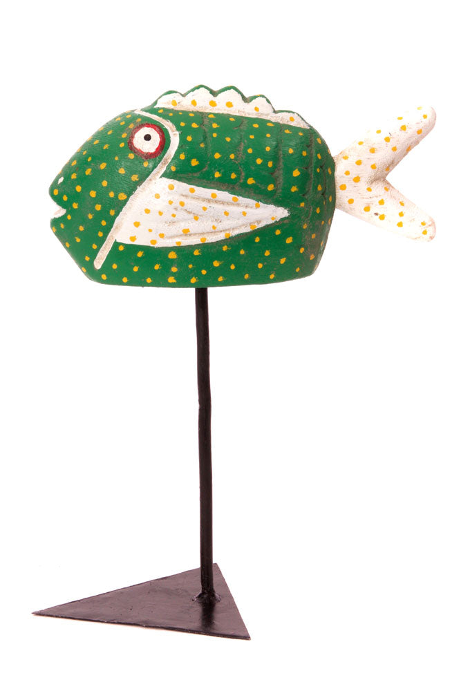 Small Green Bozo Fish Mask from Mali