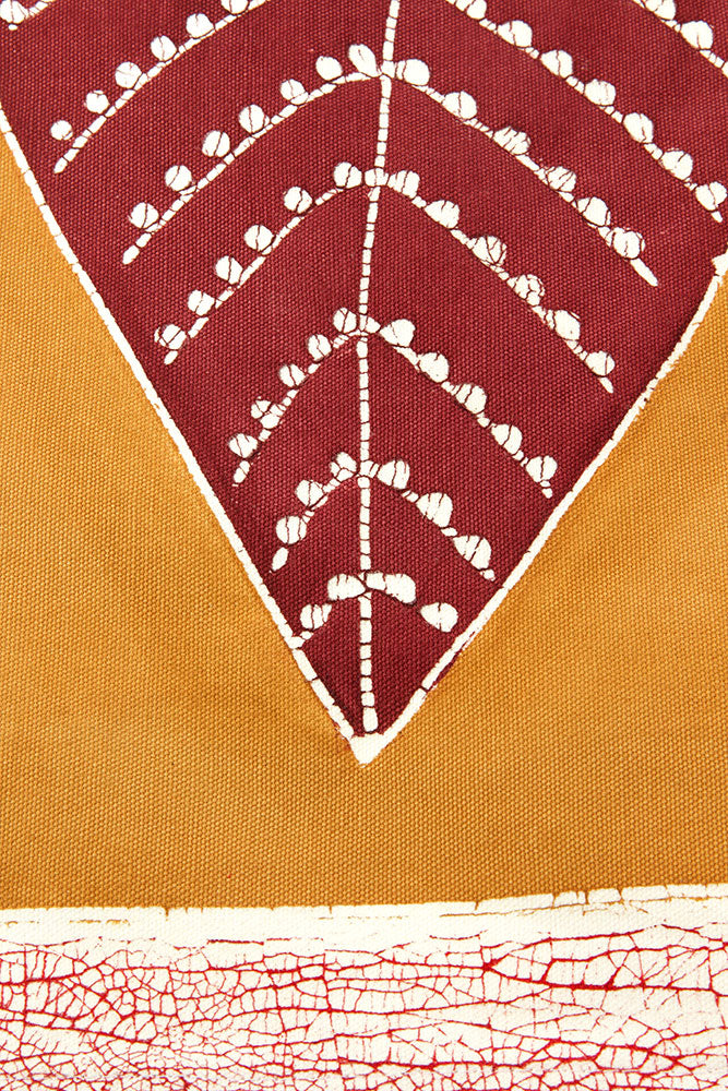 Zambian Hand Painted Lusandwa Leaves Table Runner