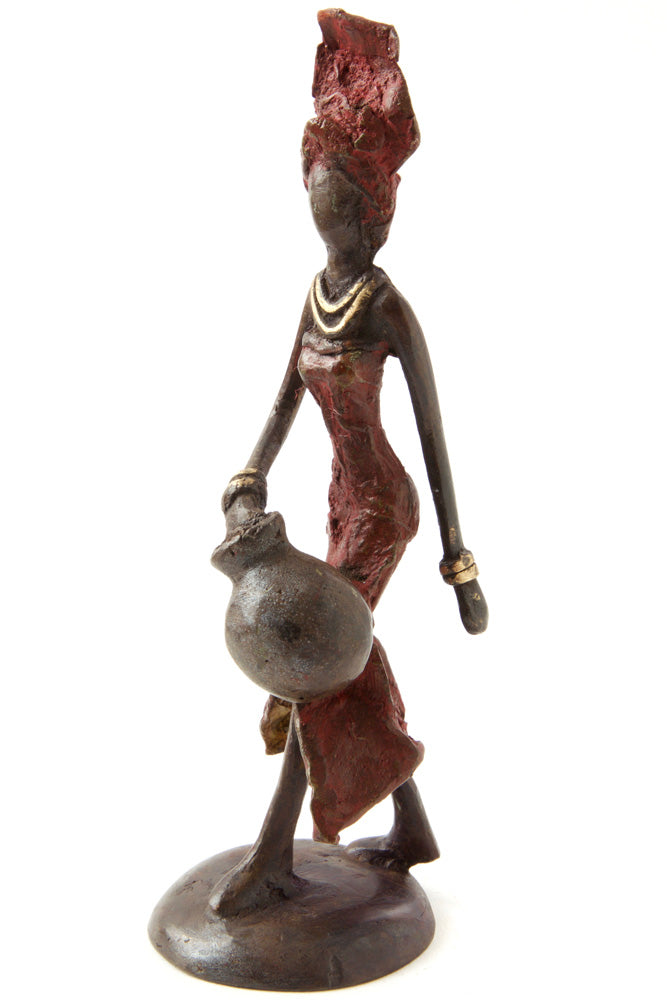 Water Bearer Burkina Bronze Sculpture