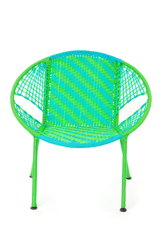 Green & Aqua Petite Peekaboo Chair