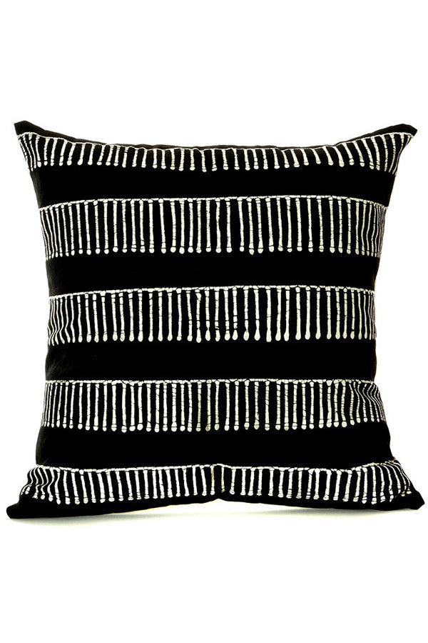 Zambian Hand Painted Tribal Comb Pillow Cover with Optional Insert