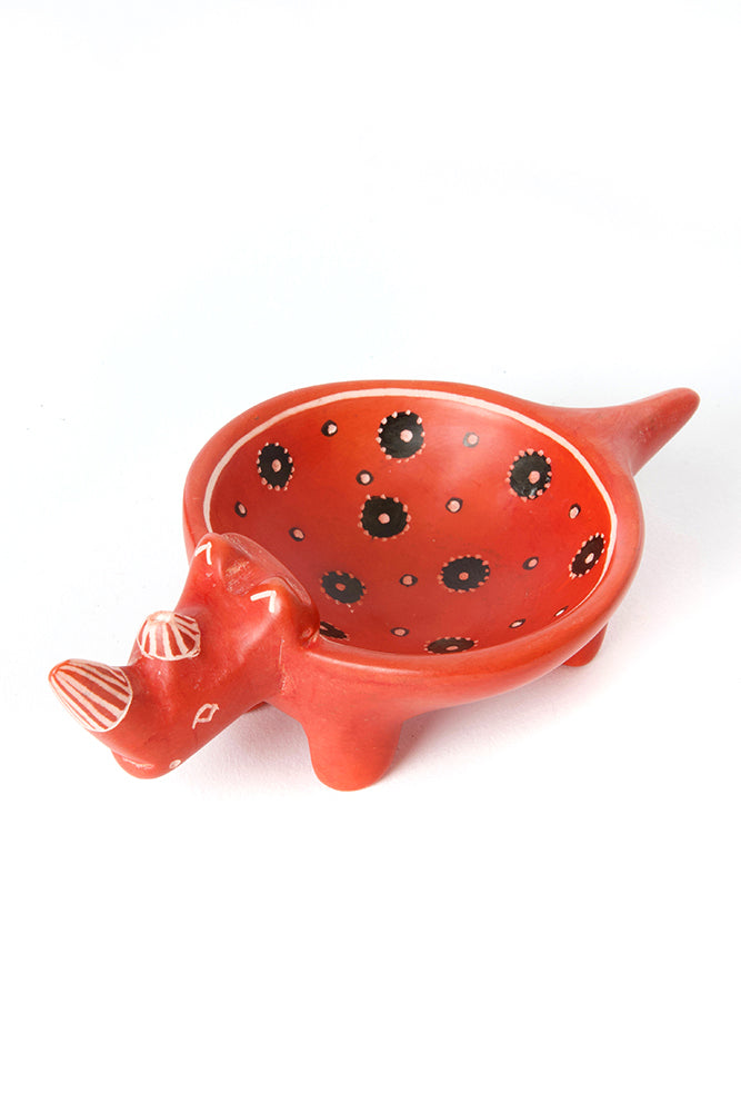 Orange Peel Soapstone Rhino Dish