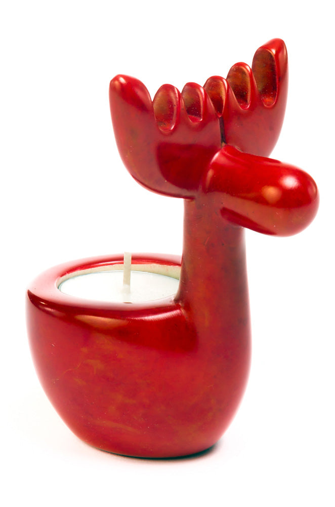 Red Soapstone Reindeers