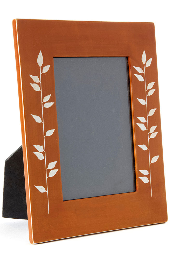 Brown African Bamboo Soapstone Picture Frame