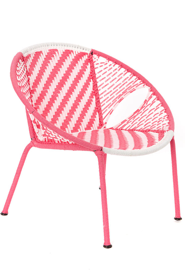 Pink & White Petite Peekaboo Chair