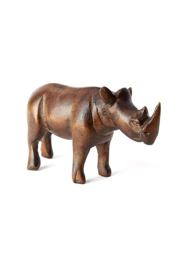 Kenyan Jacaranda Wooden Rhino Sculpture