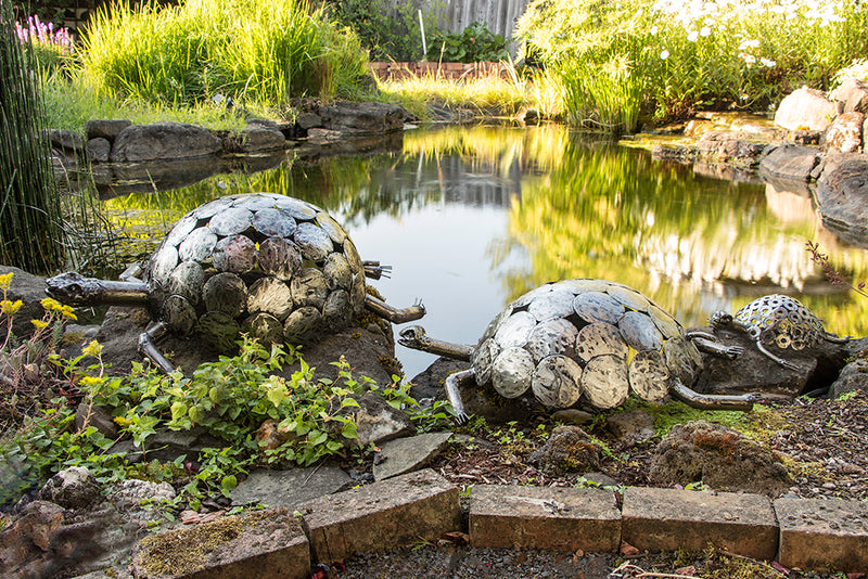 Large Recycled Metal Tortoise Sculpture