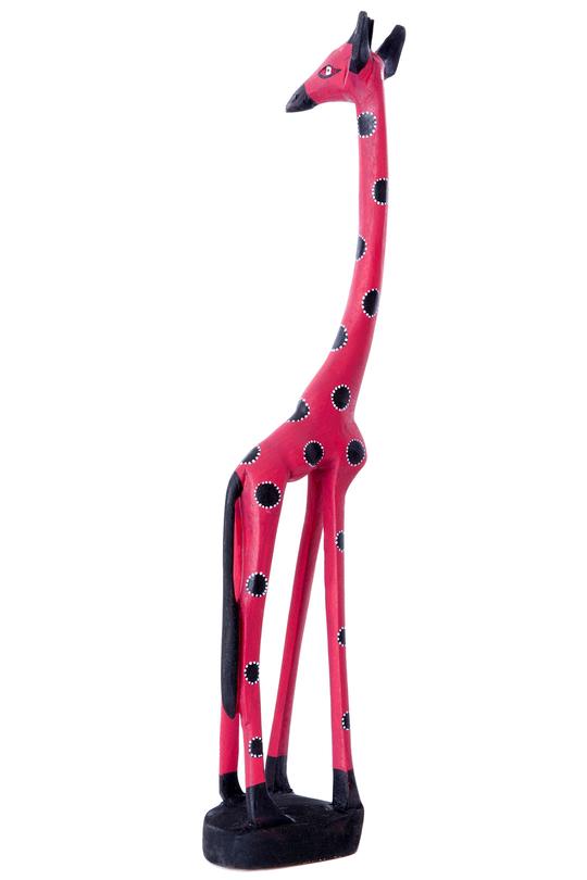 Magenta Jacaranda Wood Giraffe Sculptures