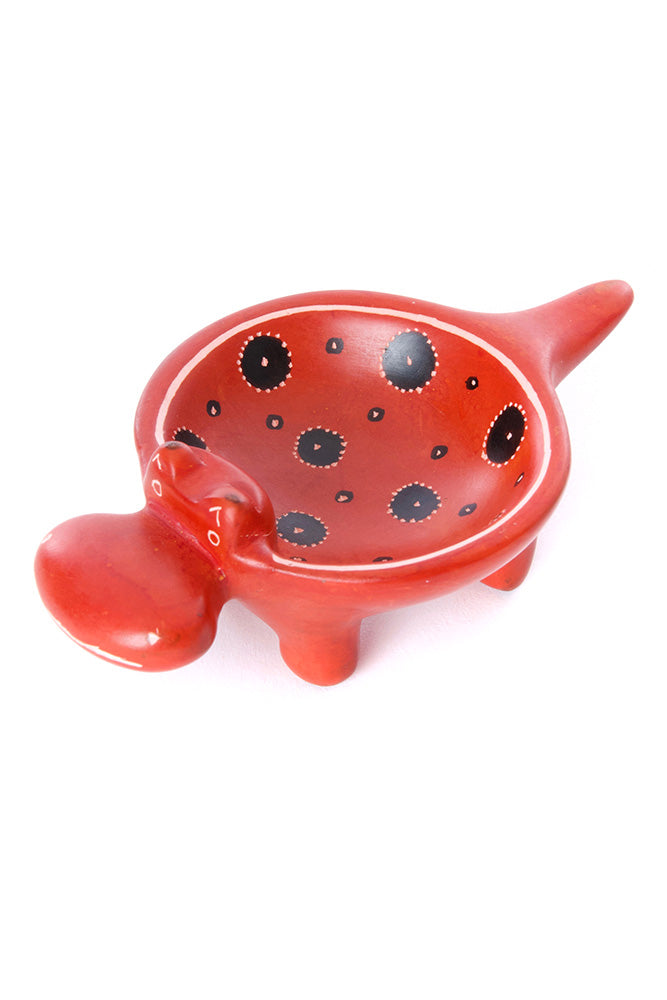 Orange Peel Soapstone Hippo Dish