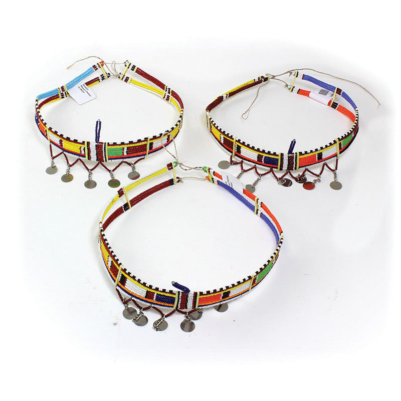 Beaded Maasai Choker w/Metal