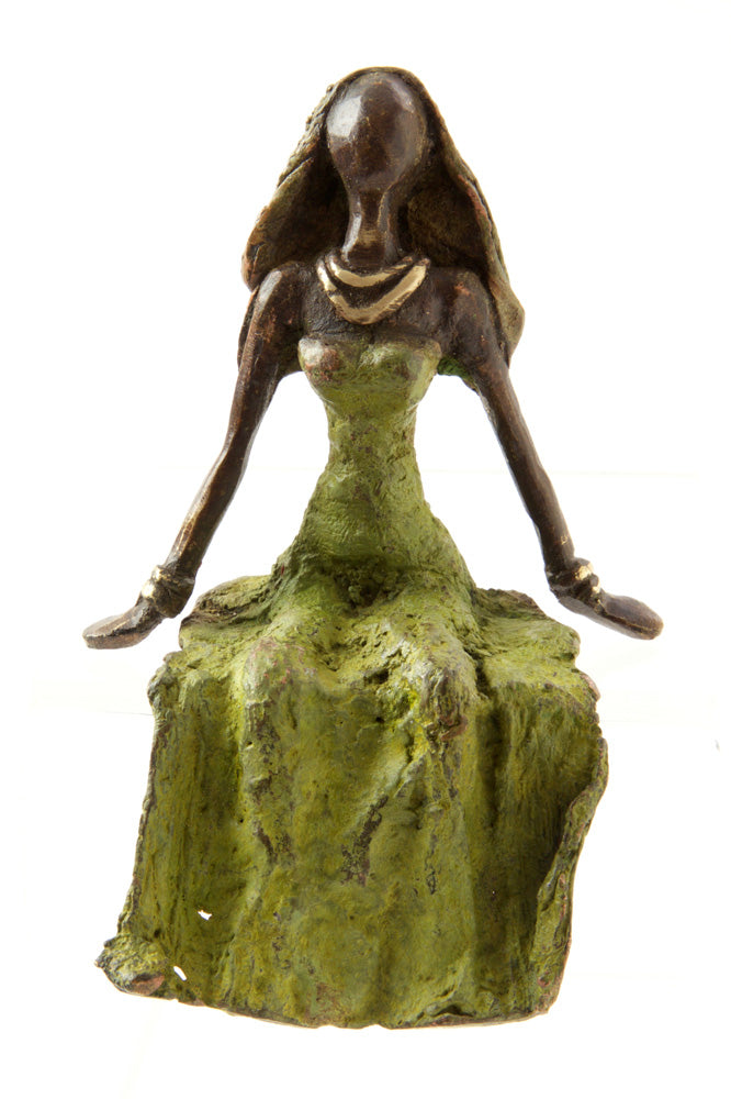 Seated Beauty Burkina Bronze Sculpture