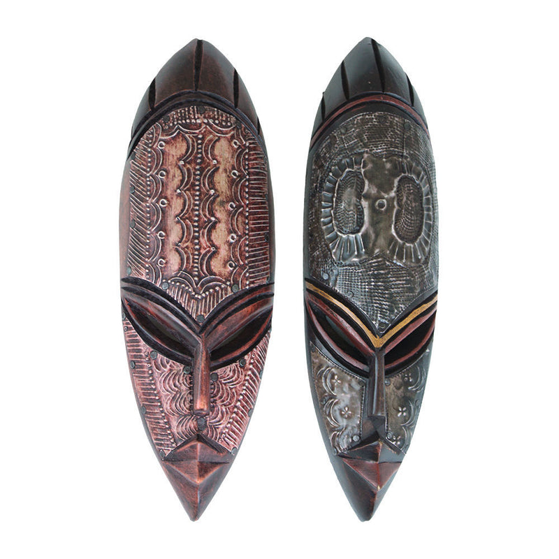 Small Ghana Fang Mask - Metal/Wood