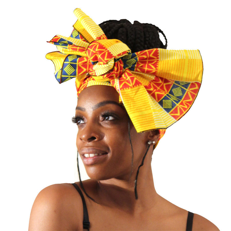 Yellow Kente Head Wrap