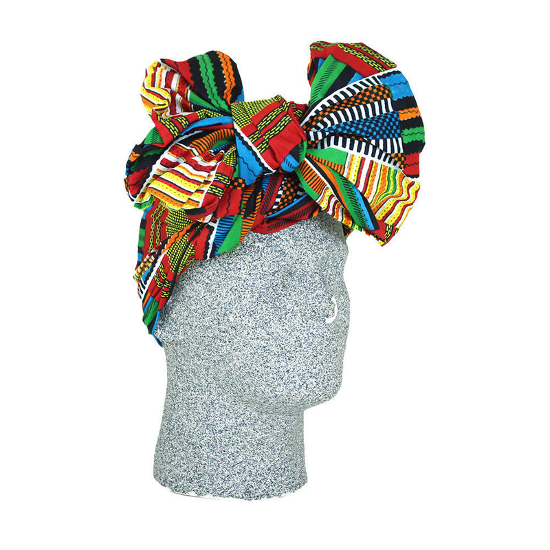 Blue-Green Kente Head Wrap