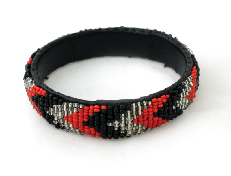 Kenyan Beaded Leather Bracelet