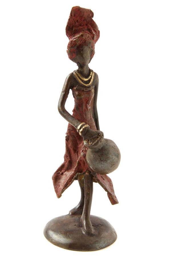 Water Bearer Burkina Bronze Sculpture