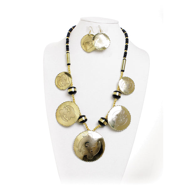 Brass Gye Nyame Jewelry Set