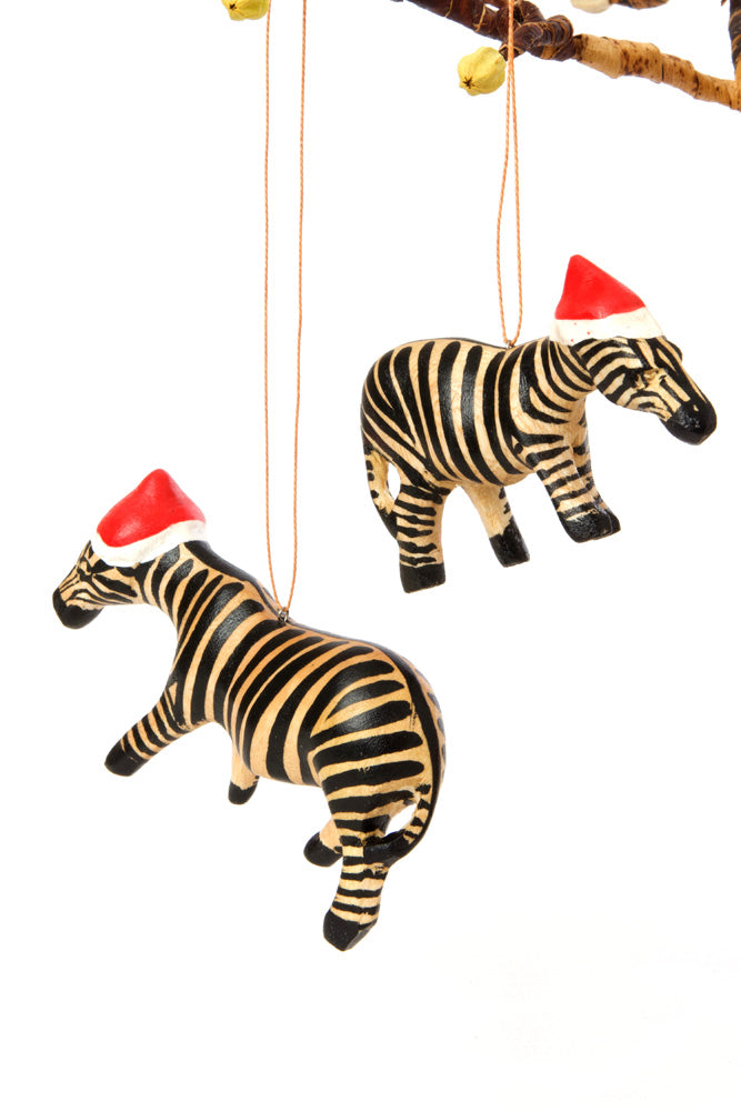 Santa's Little Zebra Helper Ornament