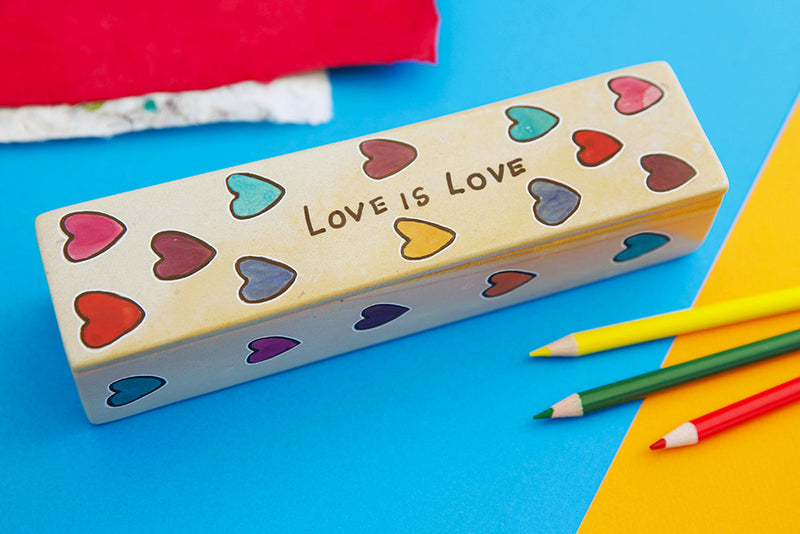 Kenyan Soapstone Love is Love Pencil Box