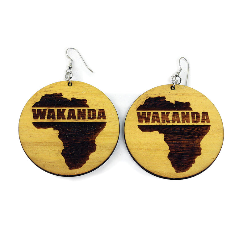 Wooden Wakanda Earrings