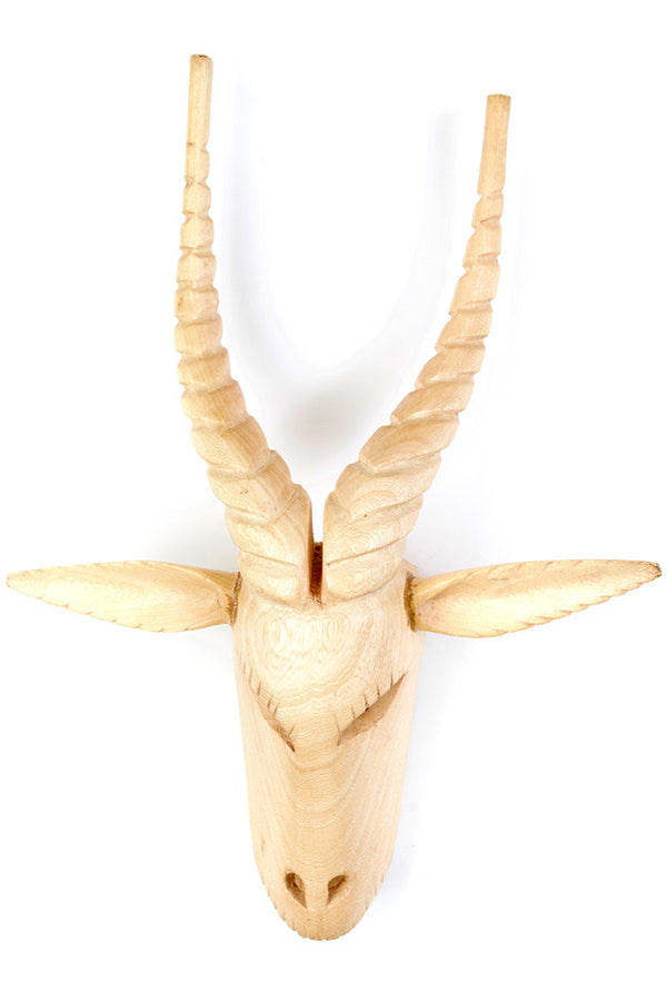 Kenyan Blonde Jacaranda Wood Antelope Mask