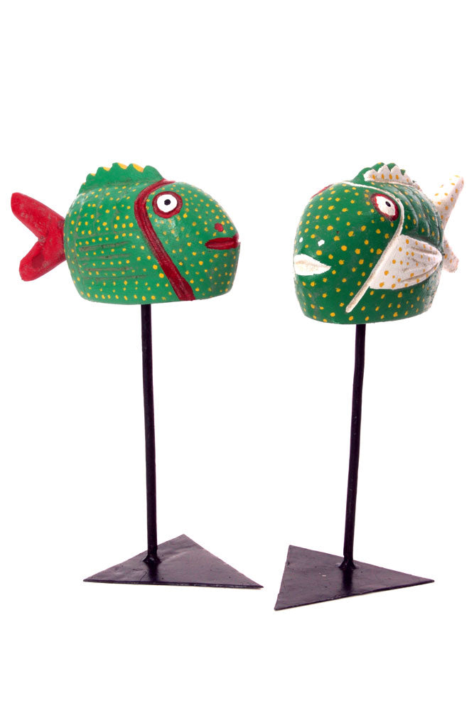 Small Green Bozo Fish Mask from Mali