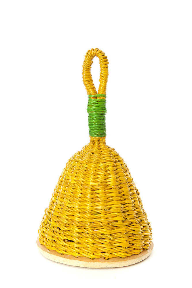 Yellow and Green Woven Elephant Grass Rattles