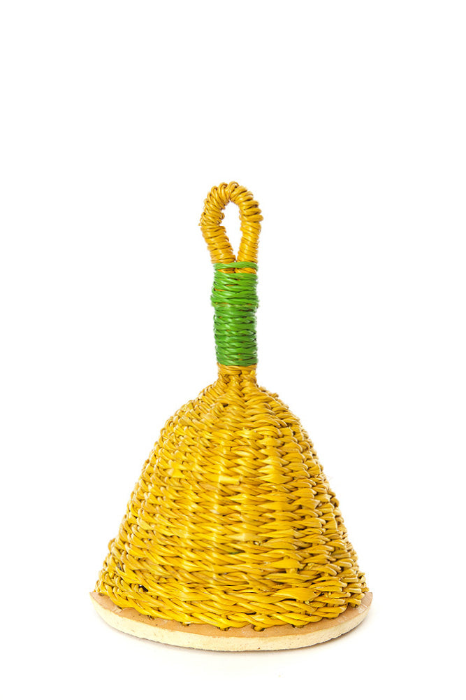 Yellow and Green Woven Elephant Grass Rattles