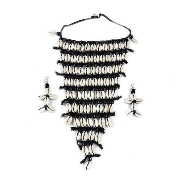 Deluxe 10-Row Cowrie Shell Jewelry Set