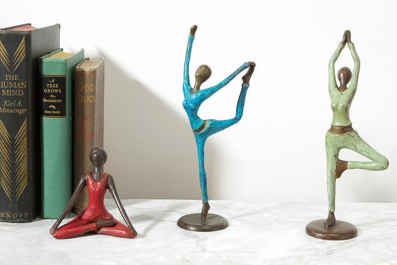 Burkina Bronze Yoga Tree Pose Sculpture