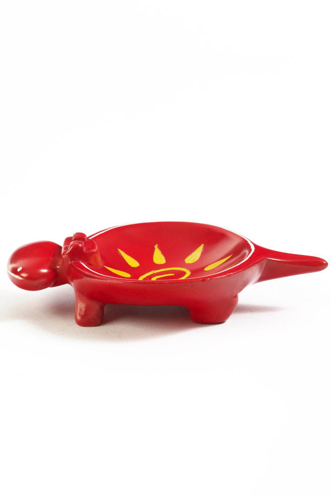 Crimson Sunshine Soapstone Hippo Dish