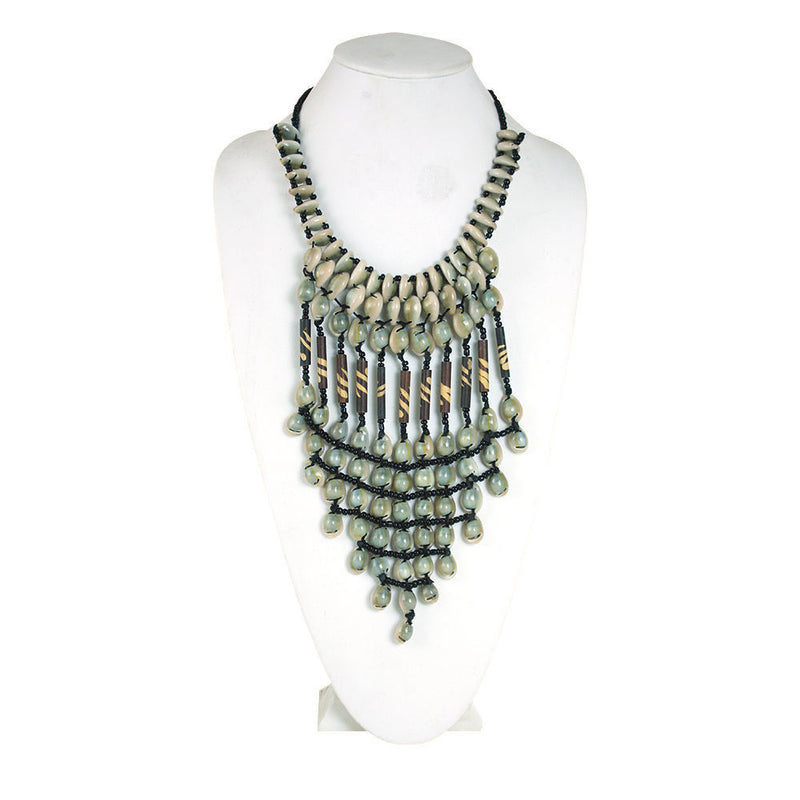 Cowrie Shell & Glass Bead Necklace