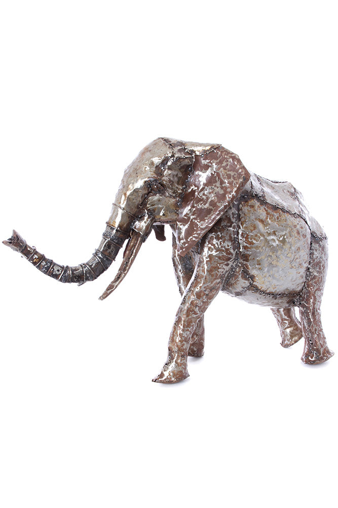 Kenyan Recycled Metal Elephant Sculpture