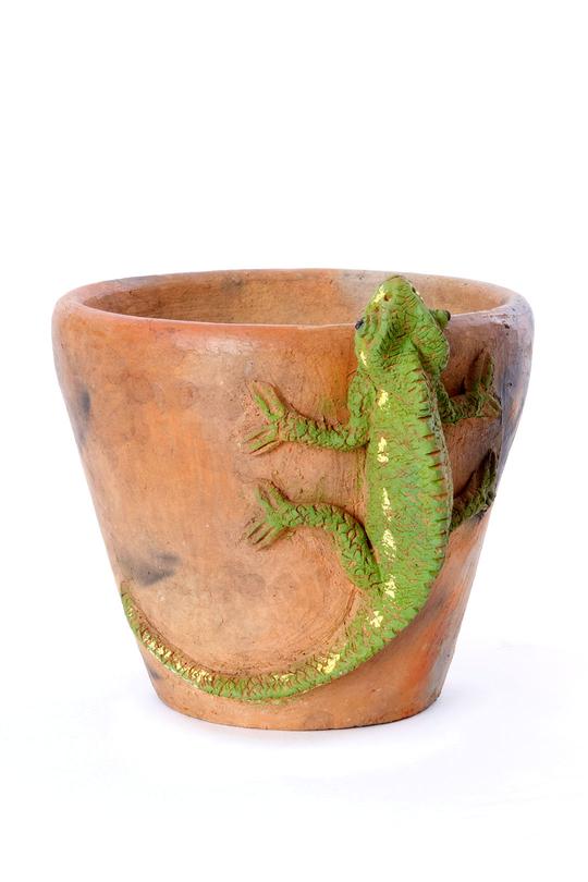 Kenyan Chameleon Ceramic Vessel