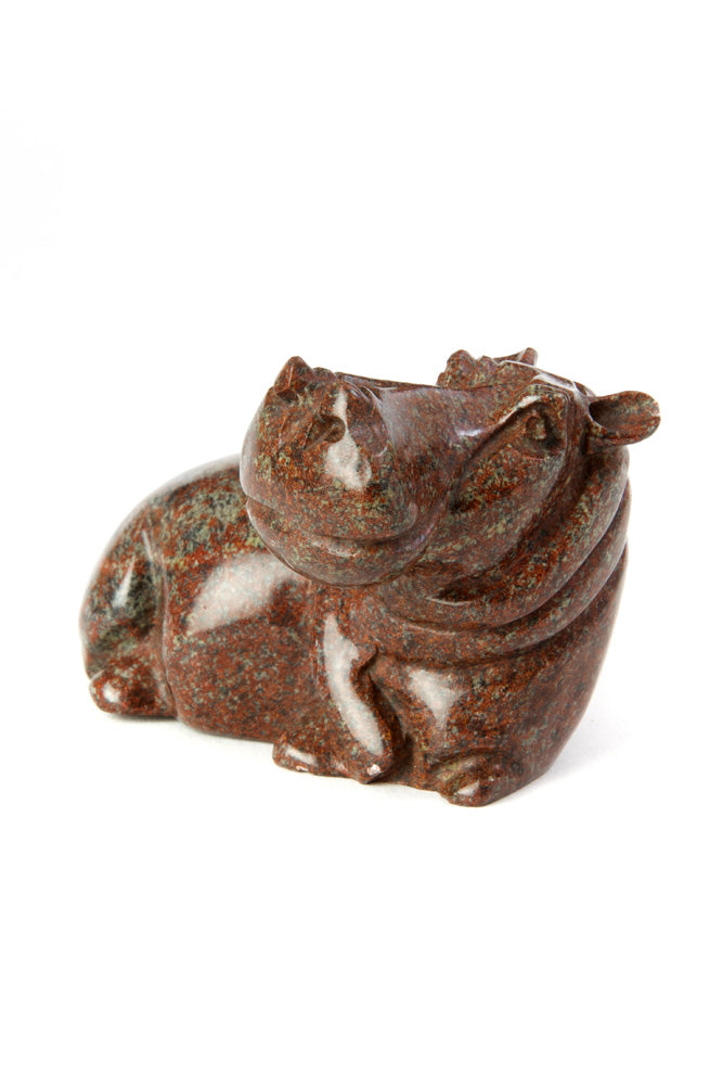 Small Zimbabwean Serpentine Hippo Sculpture