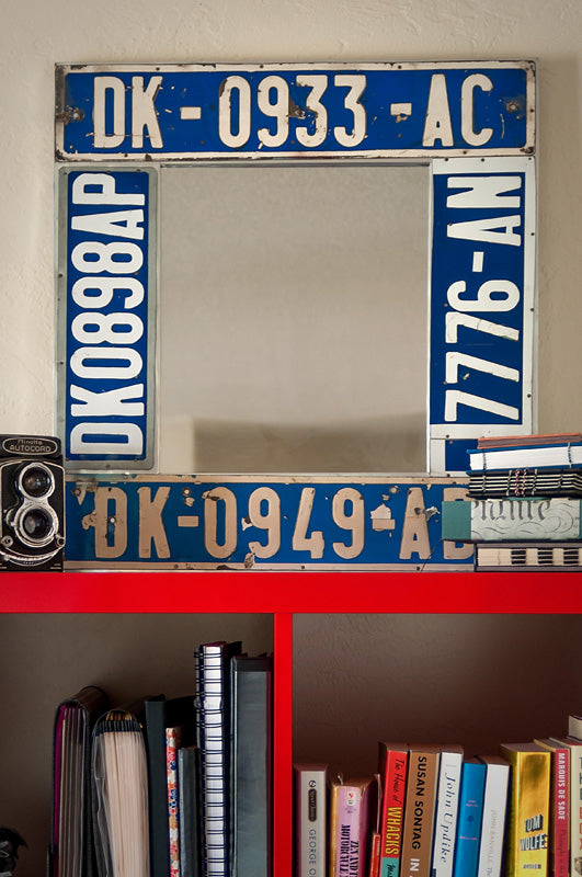 Senegalese Recycled License Plate Mirror