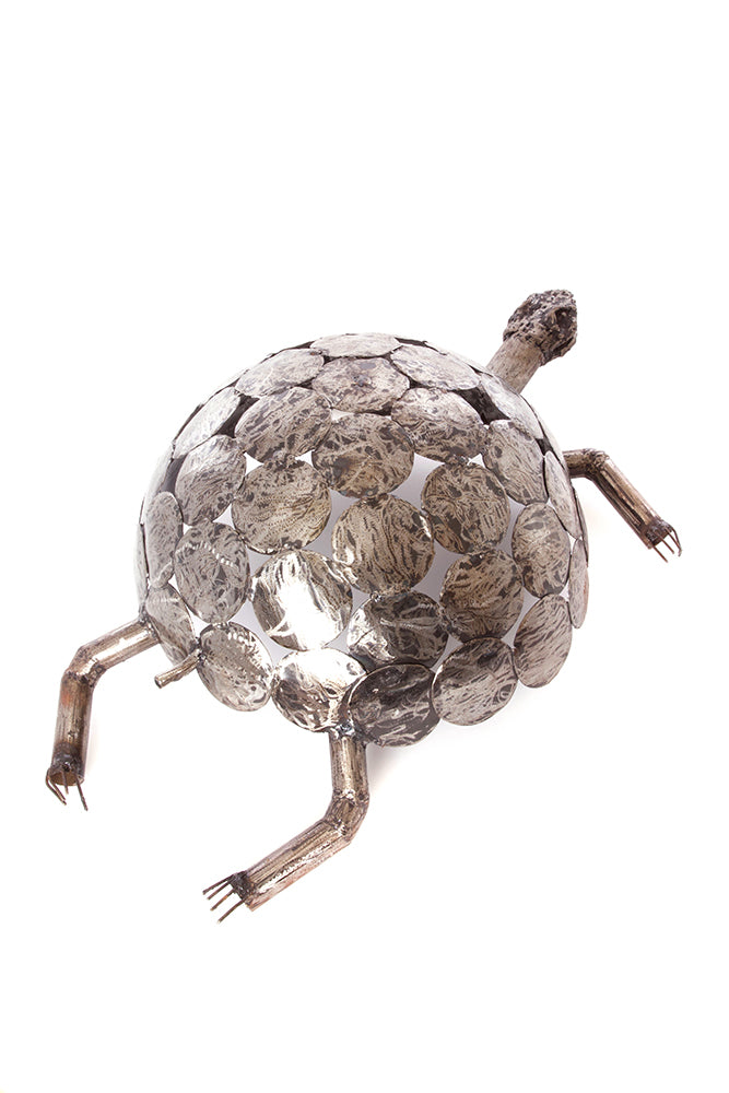 Medium Recycled Metal Tortoise Sculpture