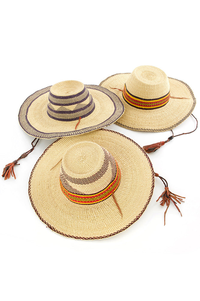 Ghanaian Straw Sun Hat - Assorted Colours & Designs